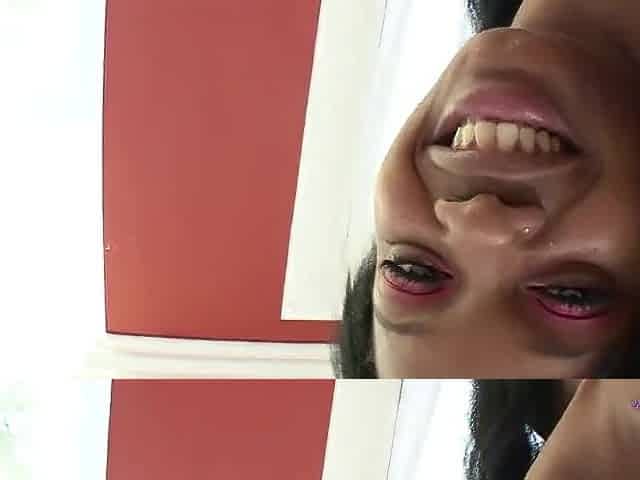 Dusky hotty in her underclothes seduces white dude to eat and screw her teen twat