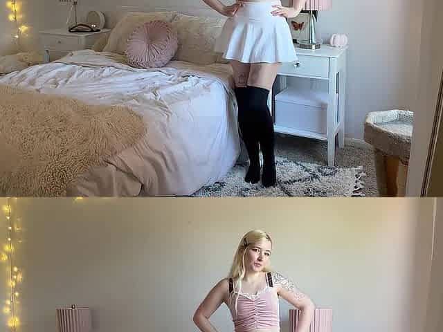 White Lace Nylons vs Ebony Haunch High Socks