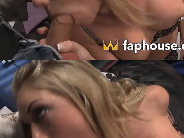 Toned blond hair babe's delicious bum and facial ejaculate