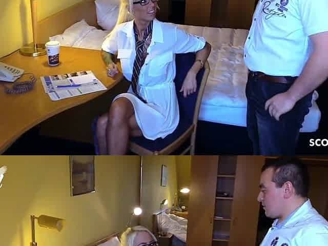Tini Dong Nerd Chap Bang Sexy German Tattoo Teen Anni at Work