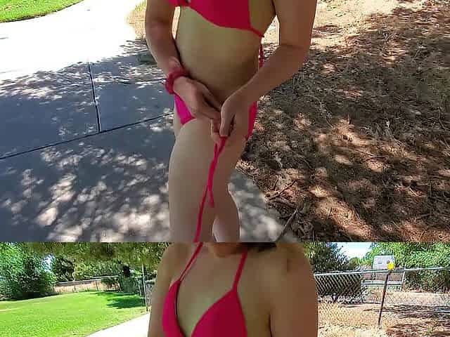 Public Bikini Pantsing Defiance (EXHIBITIONISM)