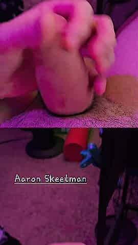 Virgin stroking with his precum