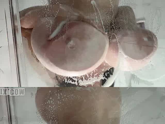 Giant Soapy Bazookas on Glass in the Shower - Compilation 1 Large Bazookas on Glass - Milly Marks