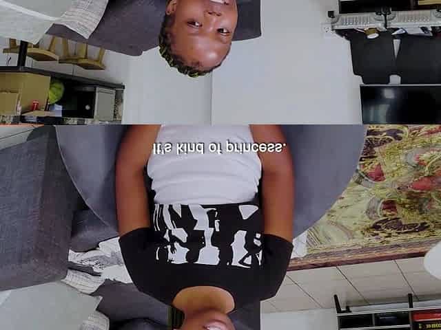 Tiny Ebony Teen Cutie Deep Throats Cock