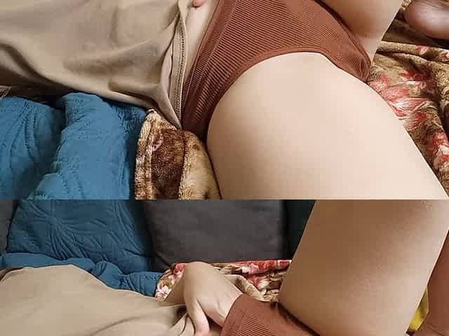 A Real 18-year-old Virgin Gets Her First Orgasm by Masturbating Her Clitoris Through Her Panties