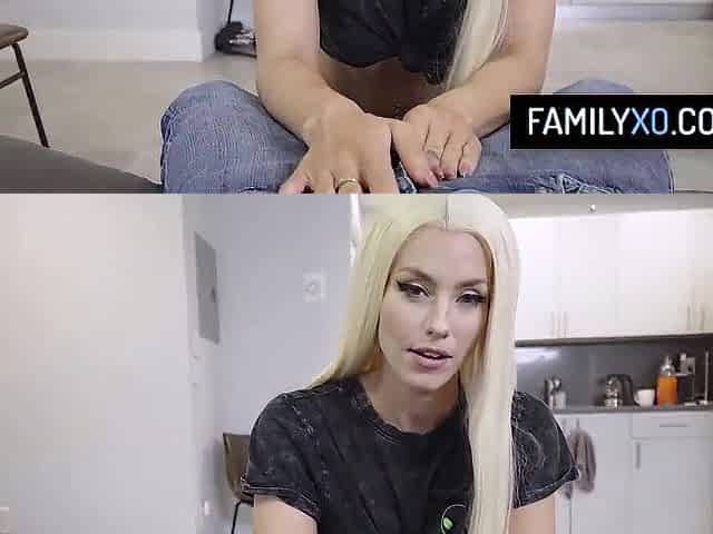 Glamorous blond stepdaughter screws with stepdaddy just to get his car keys