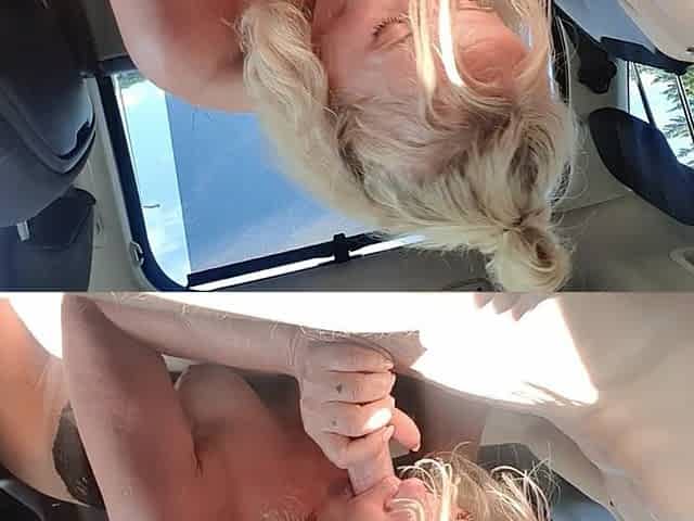 Young Man and Sexy MILF Don't Pay Attention to Age in the Car Where No One Sees Them
