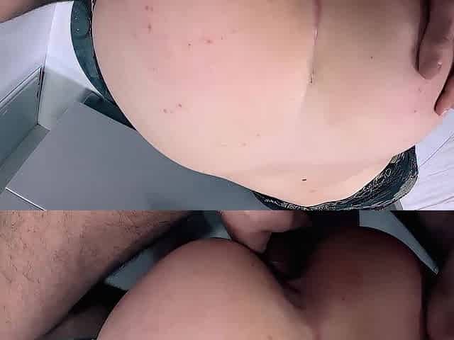 Lustful stepsister is stuck and screwed in her taut vagina