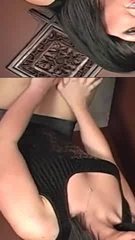 Masturbating Brunette Sucks Big Dick Gloryhole