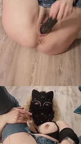 I Fucked My Big Hairy Pussy with a Huge Dildo Part 2