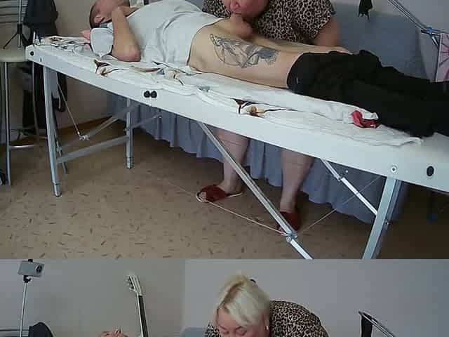 Stepmother-in-law Sucks And Jerks Off My Dick On The Massage Table And Swallows Cum