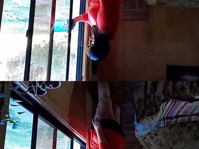 Stepmom Is Surprised - Sex in the Window with Perverted Stepson