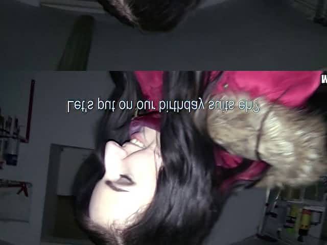 Winter cutie in a sweater goes home with a stranger to fuck