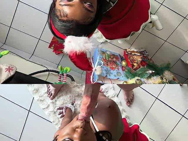 Sexually excited Ebony Gal's Christmas Crave Is To Get Banged In The Butt By Santa