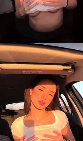 Girlylana Playing With Her Pussy In The Car