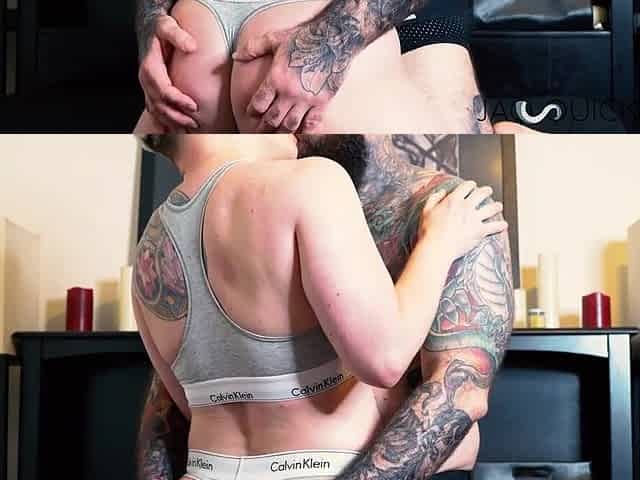 Inked FTM Jaq Quicksilver Screwed By Bearded Man