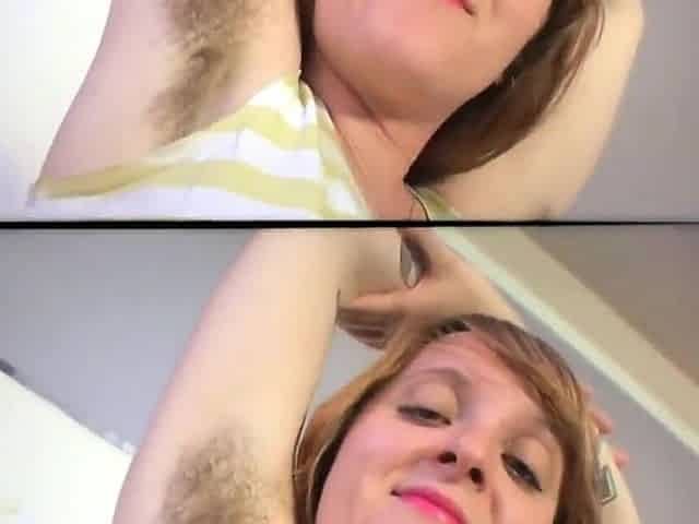 Une fetichiste poilue se gode et suce aussi
