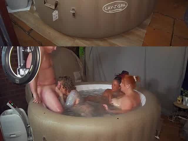Hot Tub Fun With 3 Milfs And A Dilf