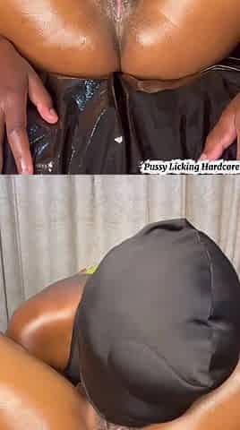 Black lesbo squirting and savoring each lick