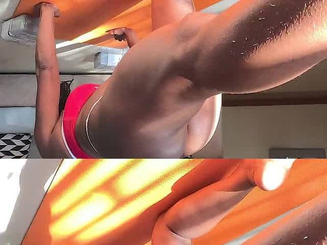 Morning yoga gets interupted by my stepdad eating my taut little cunt untill I cum