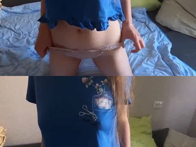 large rod in taut snatch of Russian girlfriend, cum on vagina