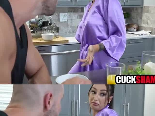 Cuckold hubby watching wife banging