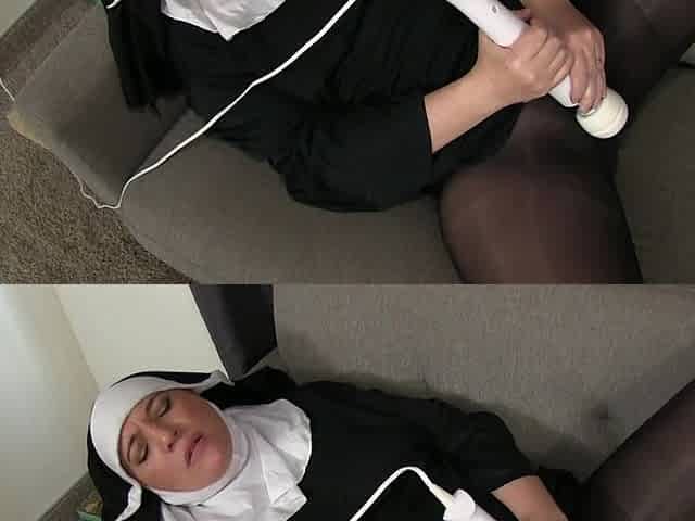Masturbating Nun Gets Used