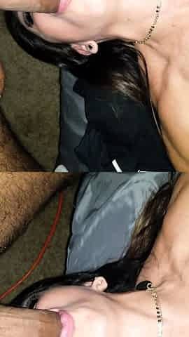 Interracial blowjob my wife front me