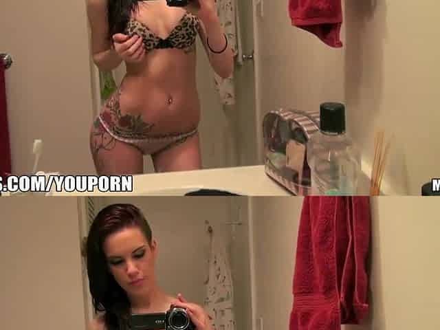 Slender tattooed alt beauty makes an amateur sex tape in her room