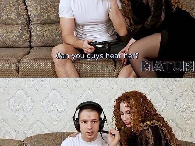MATURE4K. Gamer feeds vagina of porn actress with red hair with thick ramrod