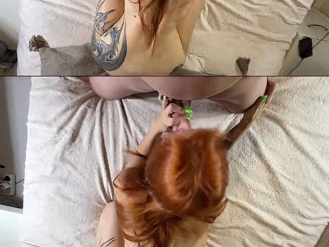 Redhead doxy indeed loves anal and then eats cum from her booty