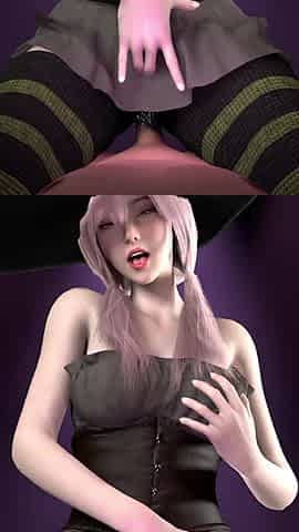 A Korean Witch's Lapdance (halloween Riding POV)
