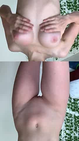 Tight ass kinky blode with big boobs masturbates outdoor
