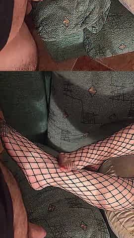 Sexy golden-haired mother I'd like to fuck in fishnet