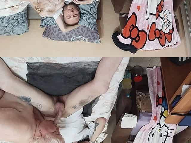 Mother-in-law Gives Blowjob with Cum Swallowing