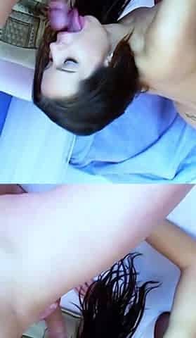 The young skinny teen only wanted sex with her boyfriend but she should also finger her boyfriend anal with a rubber glove