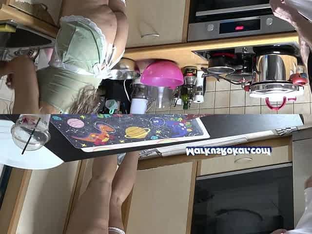 Finally Lift Her Skirt and Fuck My Stepmom in Kitchen