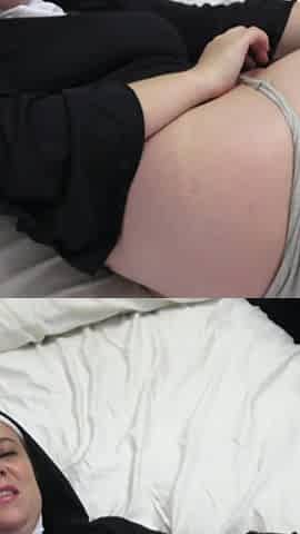 Horny nun gets it in the ass