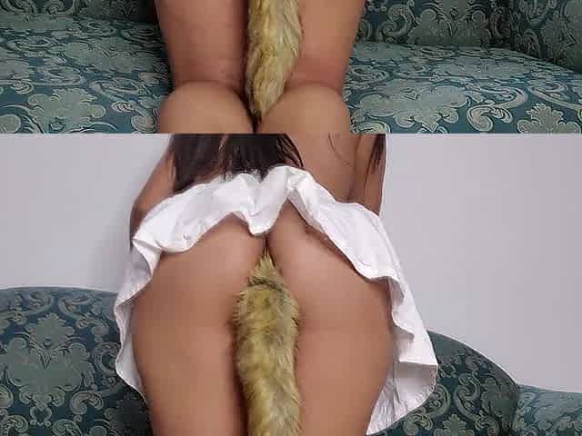 ANAL CLIMAX WITH FOX TAIL - Stepbro share his face to sit on then licks my vagina