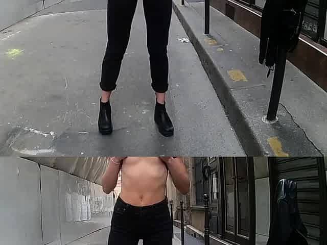 Amateur public in Paris! changing room blowjob fuck and
