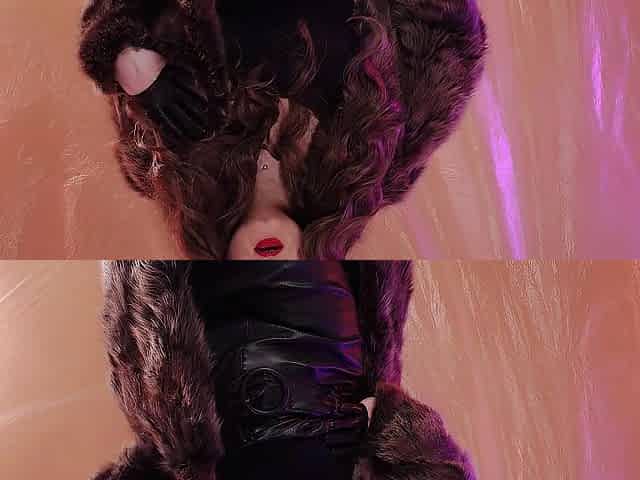 ASMR Headmistress: yiff coat fetish, clowly erotic movements and leather gloves close ups