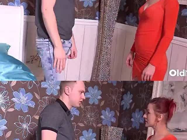 OldNanny - Redhead Older In Red Suit Screws Lustful Dude