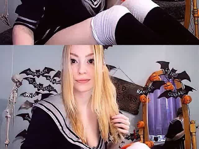 Curly Blonde Teen Records Solo Dildo Masturbation