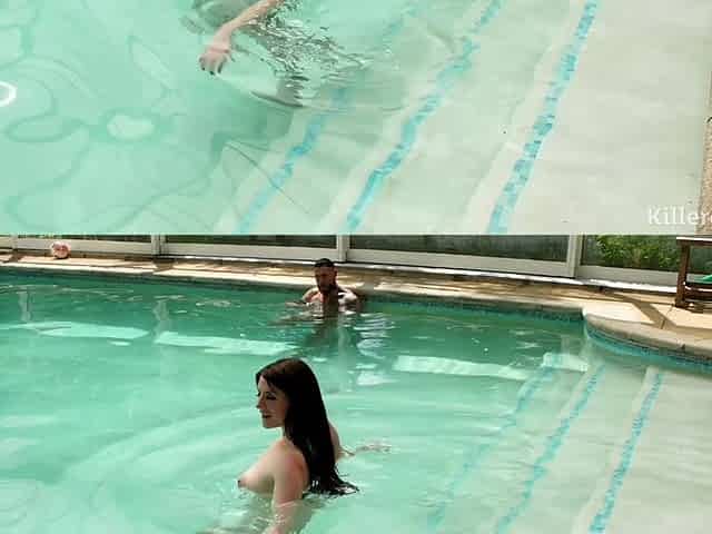 Hot Babe Samantha Bentley Takes Bwc Balls Deep in the Swimming Pool