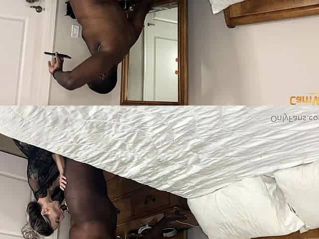 Sexy ebony girl wakes up and sucks a big fat cock