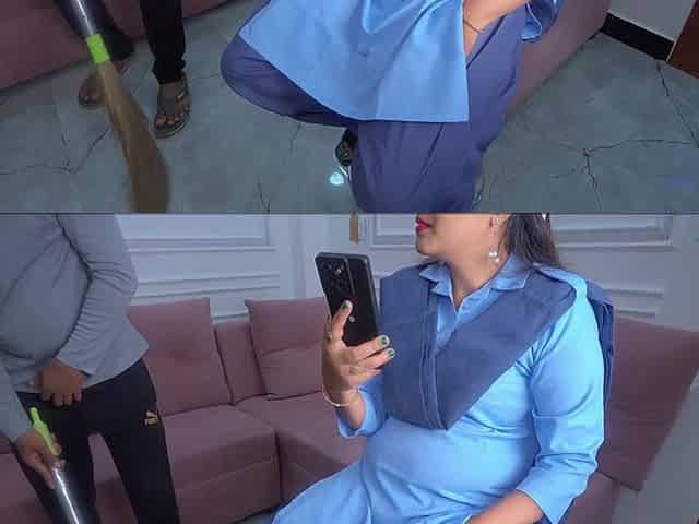 Female Securty Guard Fucked by Poor Sweeper, Female Guard Caught Watching XXX Video by Sweeper, Female Guard XXX Video.
