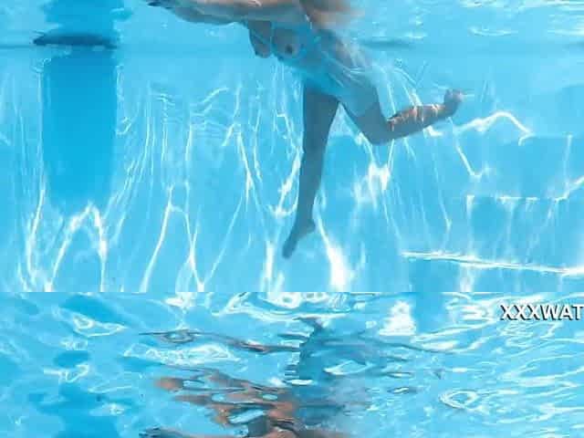 Underwater swimming with the almost all beautiful model