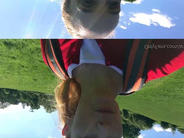 Busty blonde outdoor masturbation fun times