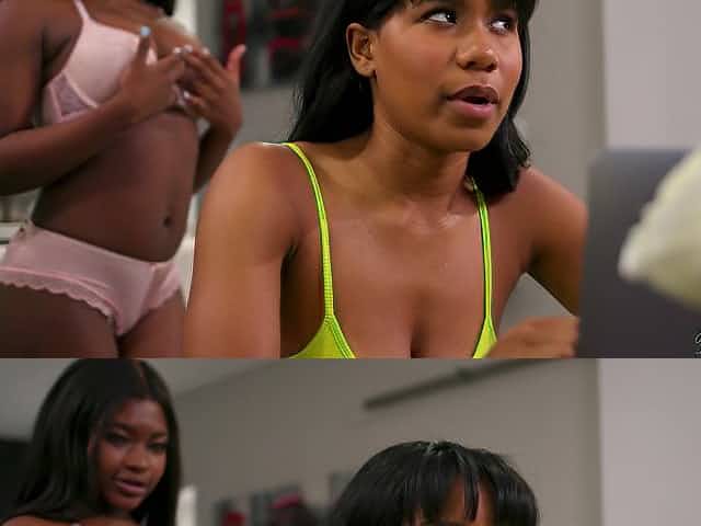 Making cocktails Jenna Foxx is seduced by black beauty for lesbian sex