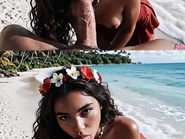 I bang the charming Moana on the'sland and cum on her charming face. -AixXxShaD- [AI Generated]